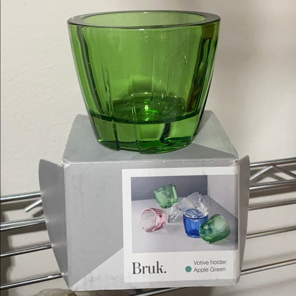 Green Votive candle holder Apple Bruk home decor